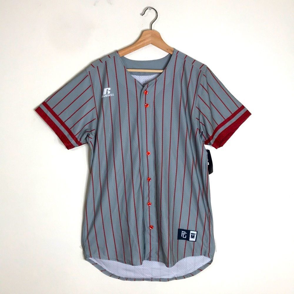 Russell athletic sports button up jersey shirt size medium